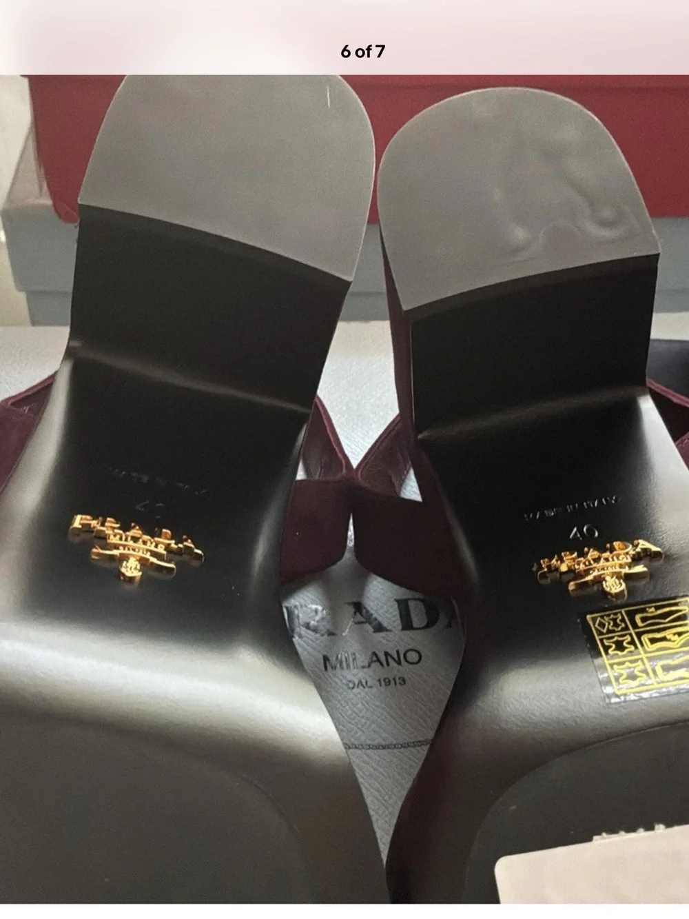 Prada Platform Suede Sandals in Deep Burgundy